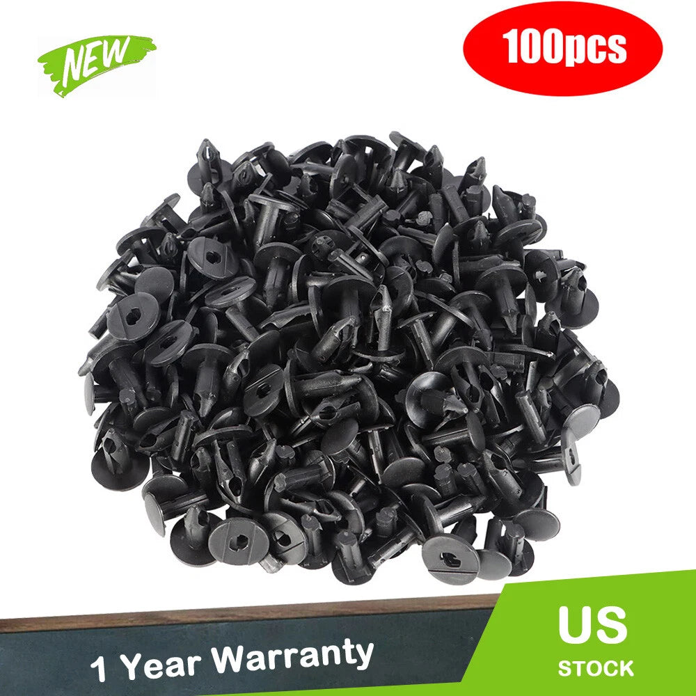 Set of 100 Plastic Rivets for Fender Bumper Clips
