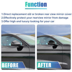 1 Pair Rearview Side Mirror Cover Carbon Fiber for Ford Mustang 
