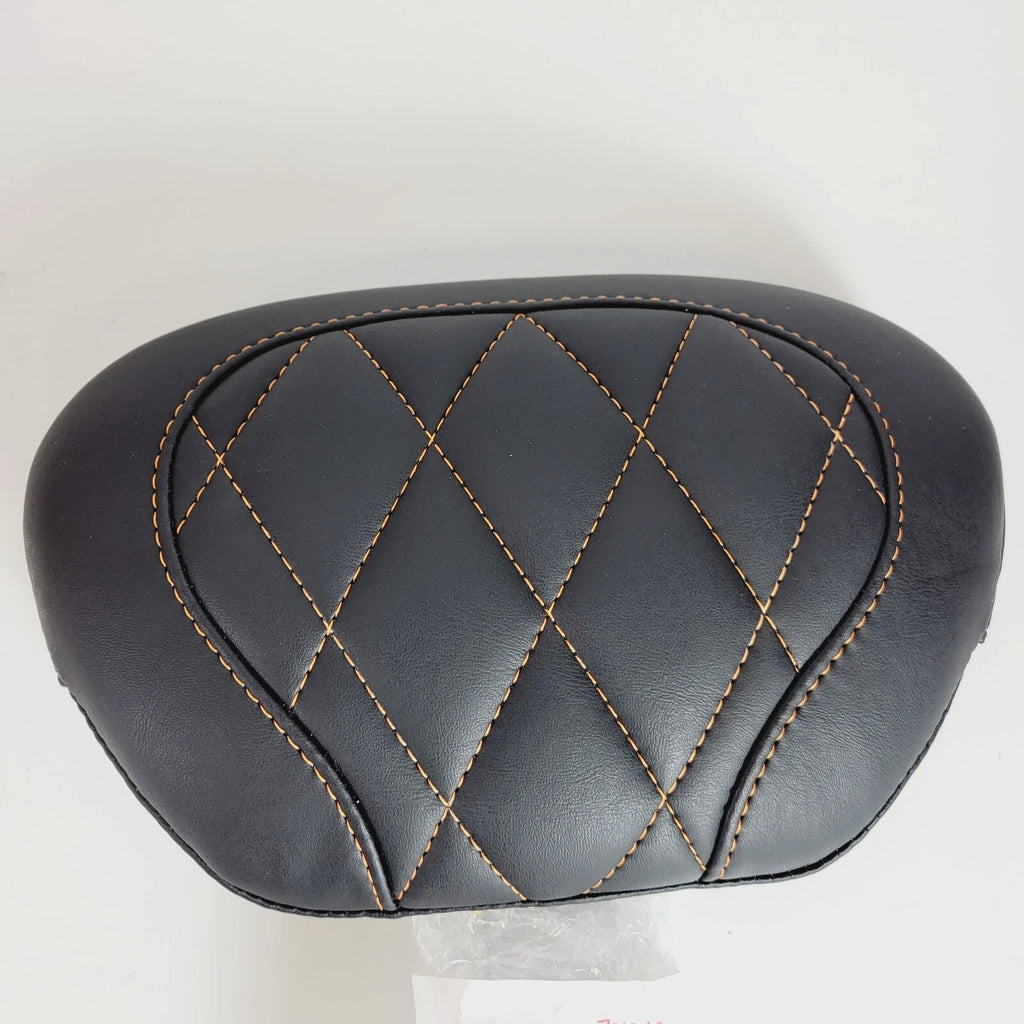 Deluxe Driver Backrest for Harley FL Touring (2008–2024) - Diamond Orange Stitch