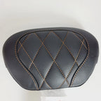 Deluxe Driver Backrest for Harley FL Touring (2008–2024) - Diamond Orange Stitch