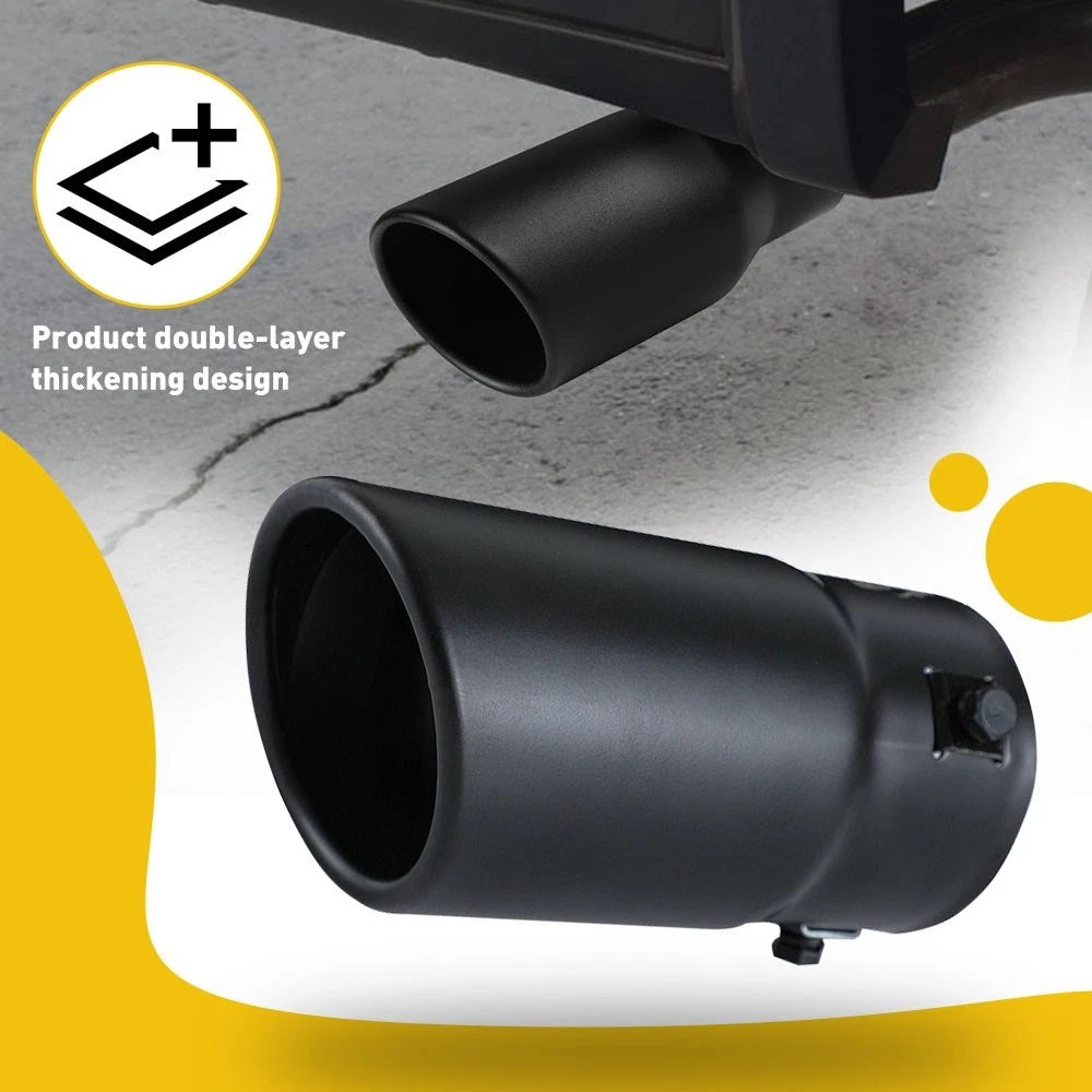 Exhaust Muffler Tip Pipe for EV (1.55-2.75 inch) - Black Coating, Stainless Steel