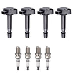 Set of 4 Ignition Coils + Spark Plugs for Honda Civic Acura EL (2001–2005)