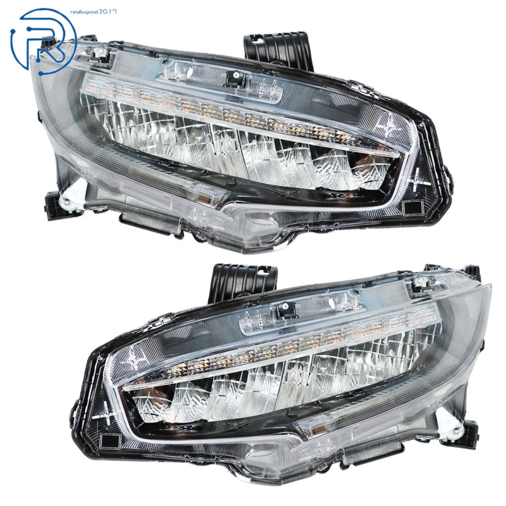 Full LED Headlights Assembly for Honda Civic (2016-2019) Chrome