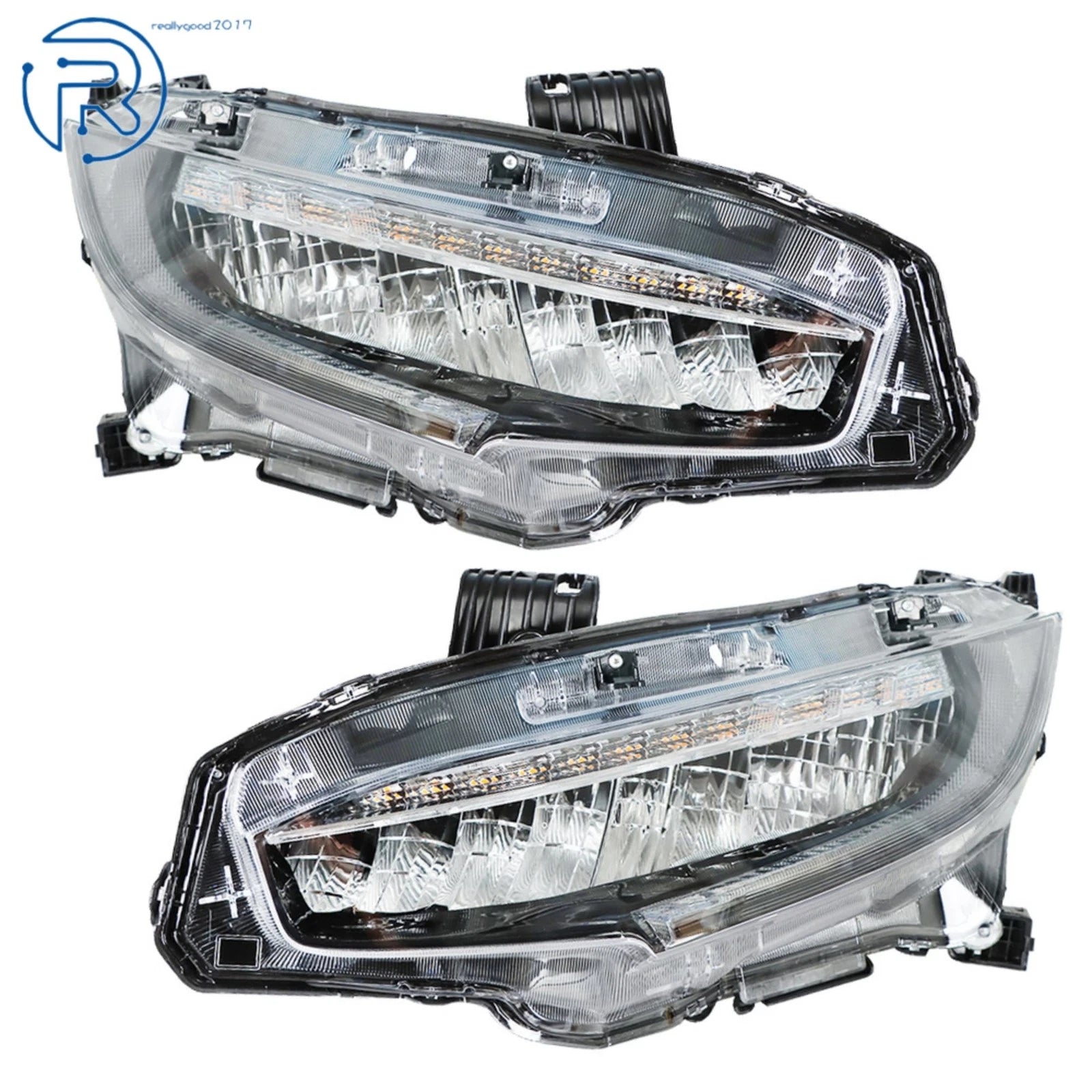 Full LED Headlights Assembly for Honda Civic (2016-2019) Chrome