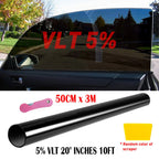 Window Tint Film 5% VLT for Car Office Commercial (Uncut Roll)