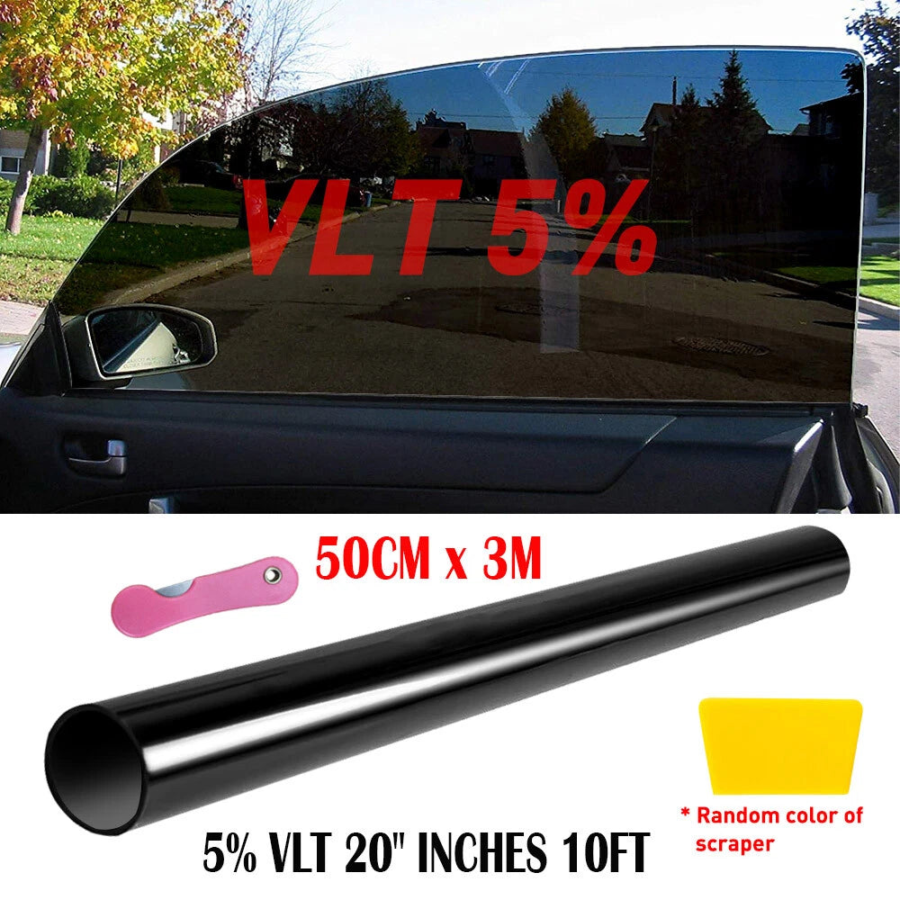 Window Tint Film 5% VLT for Car Office Commercial (Uncut Roll)