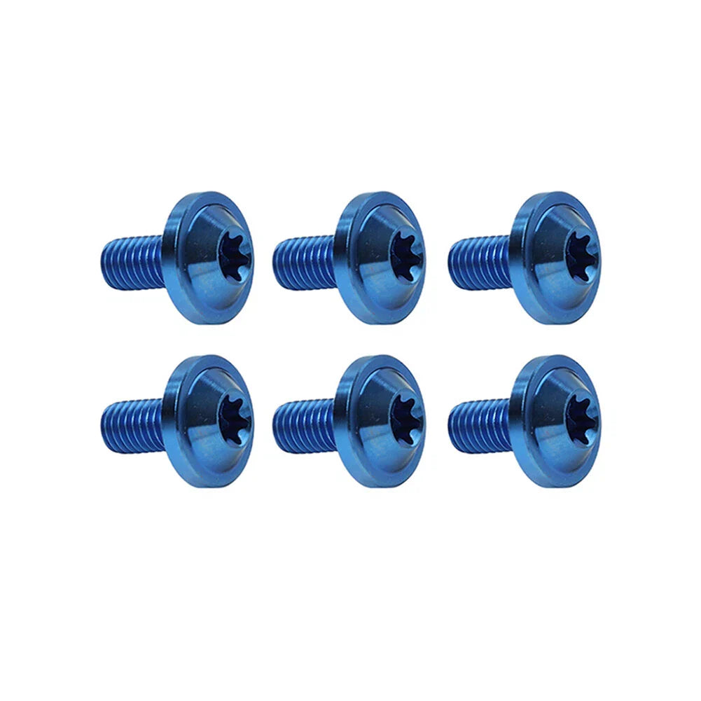 6pcs Blue M6x25mm Torx Head Screws for Bike Motor