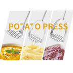 Stainless Steel Potato Masher with Non-Slip Handle for Easy Food Prep