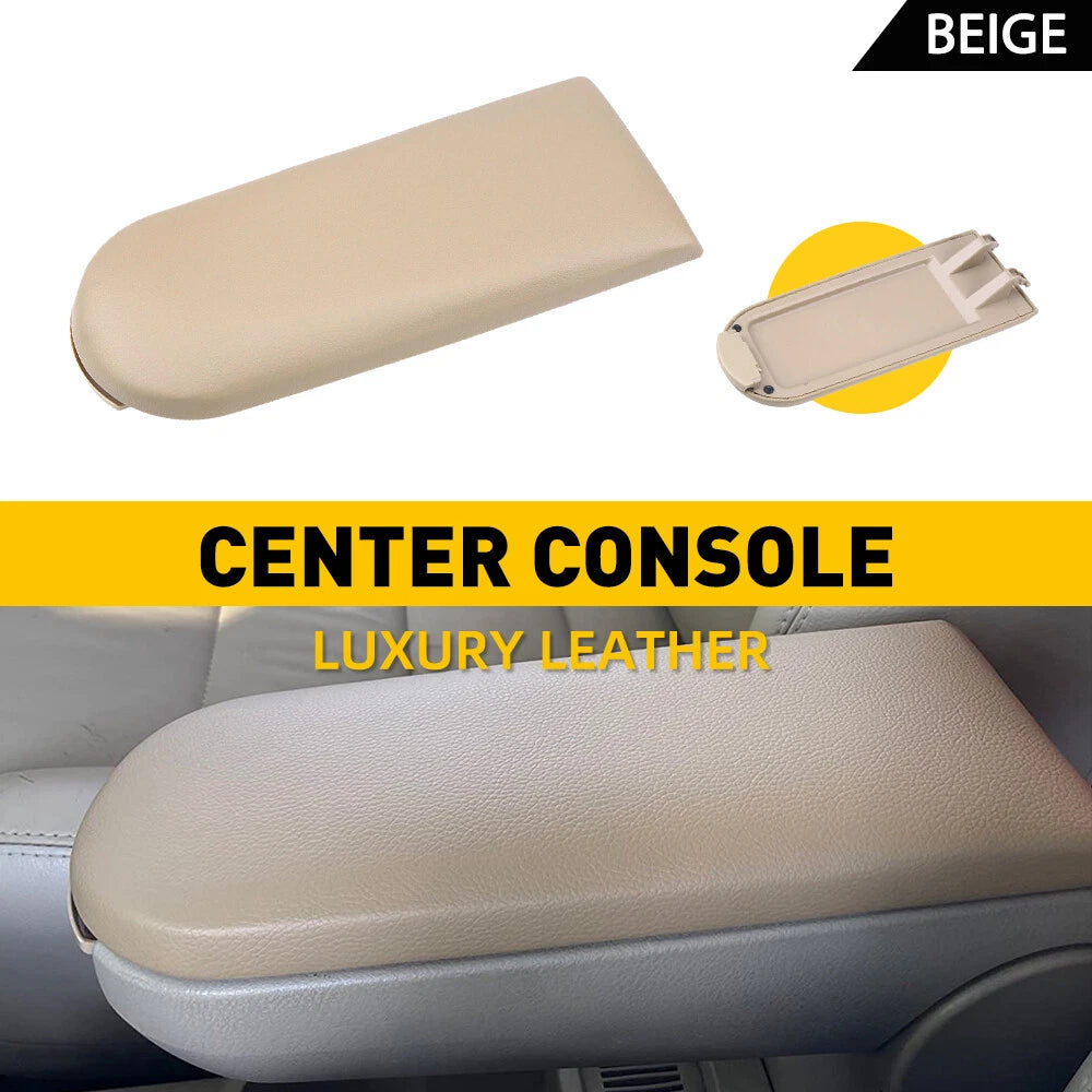 Beige Leather Center Console Armrest Cover for VW Jetta Beetle (1999–2009)