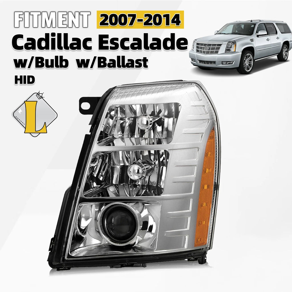 HID Headlight for Cadillac Escalade (2007–2014) w/Bulb & Ballast, Left Side