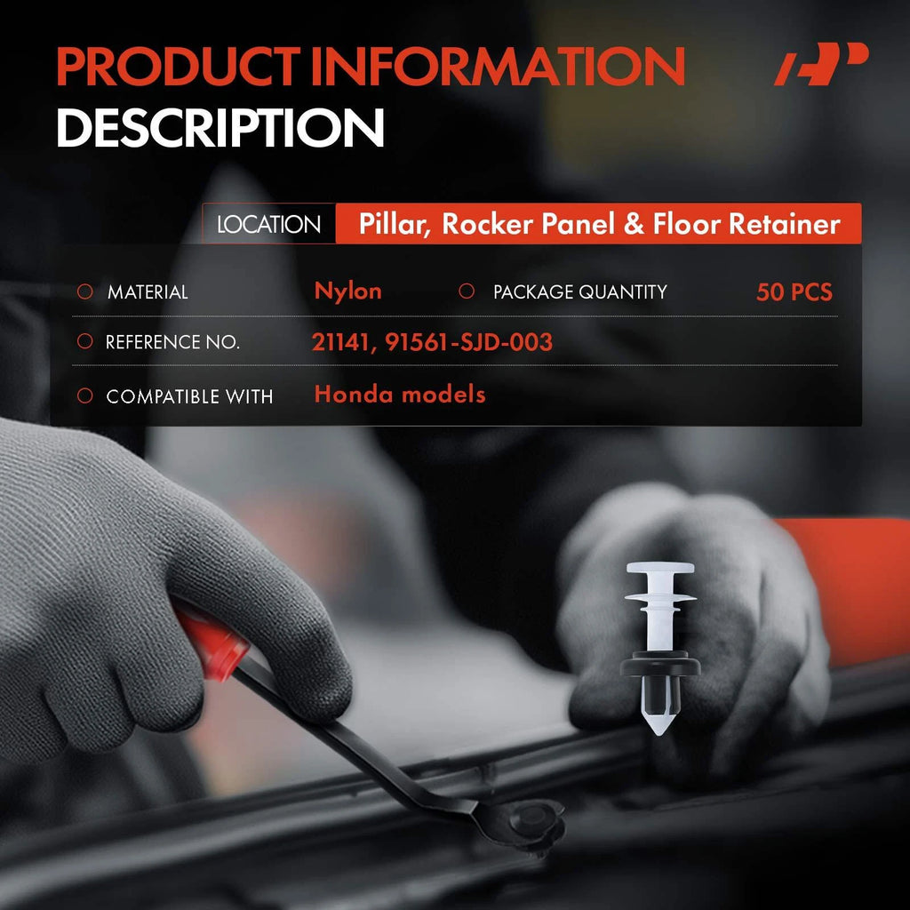 50x Rocker Panel & Floor Retainer Clips for Honda