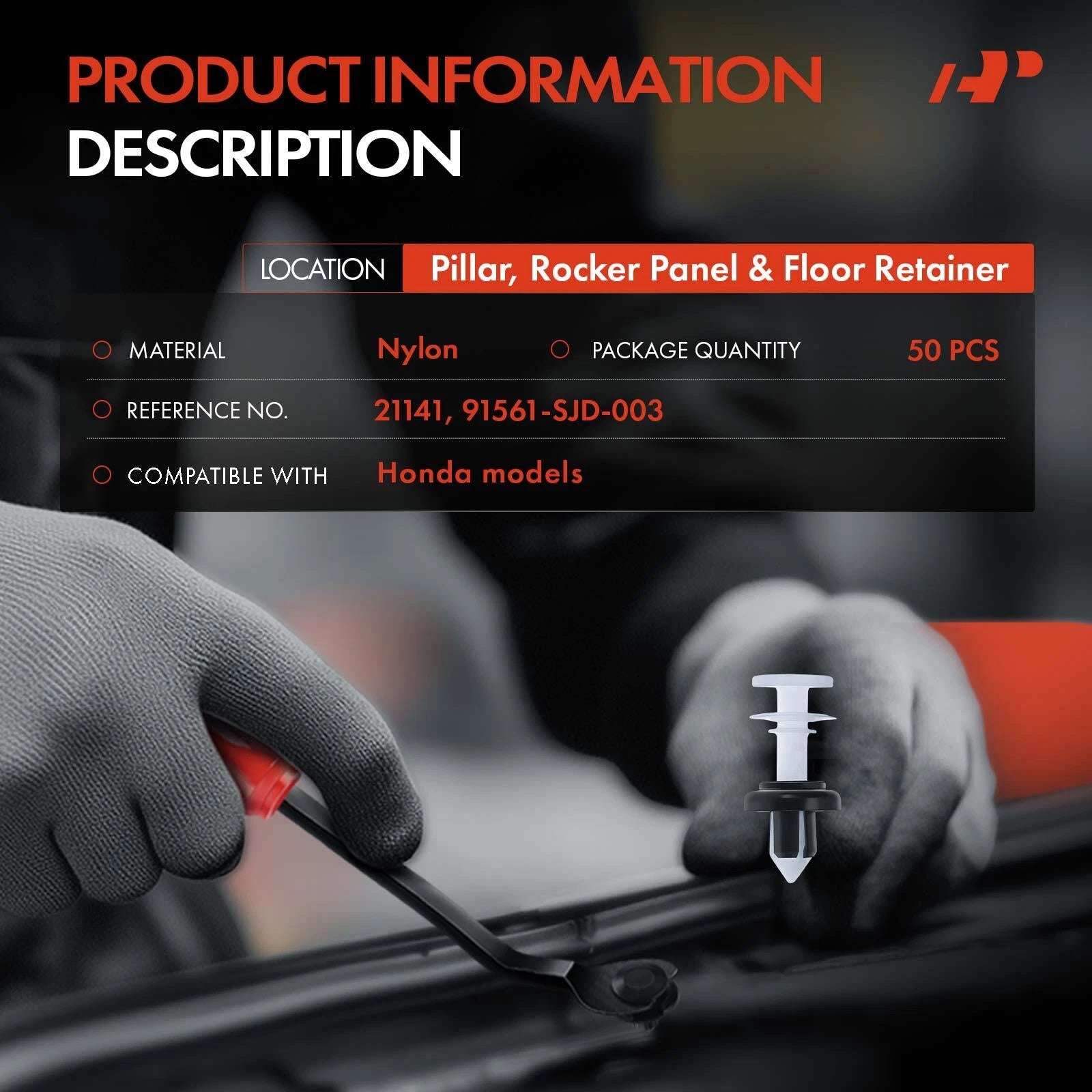 50x Rocker Panel & Floor Retainer Clips for Honda