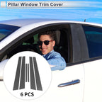 6 Pcs Door Pillar Window Trim for Mazda 6 (2003–2007) Carbon Fiber Black