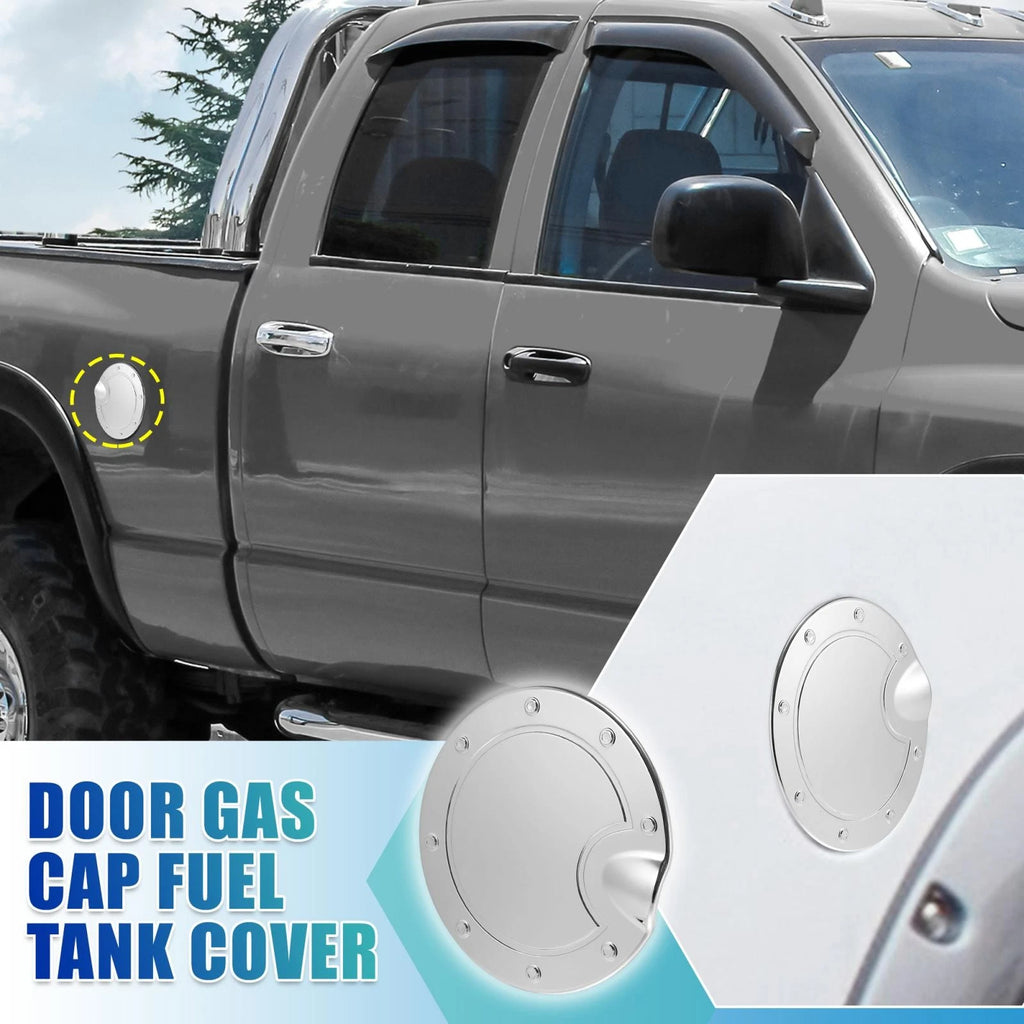 Fuel Tank Cover Door Cap for Dodge Ram (2010–2017) Silver Tone