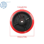Set of 4 Heavy Duty Polyurethane Caster Wheels 8 Inch 1/2" Bore Axle