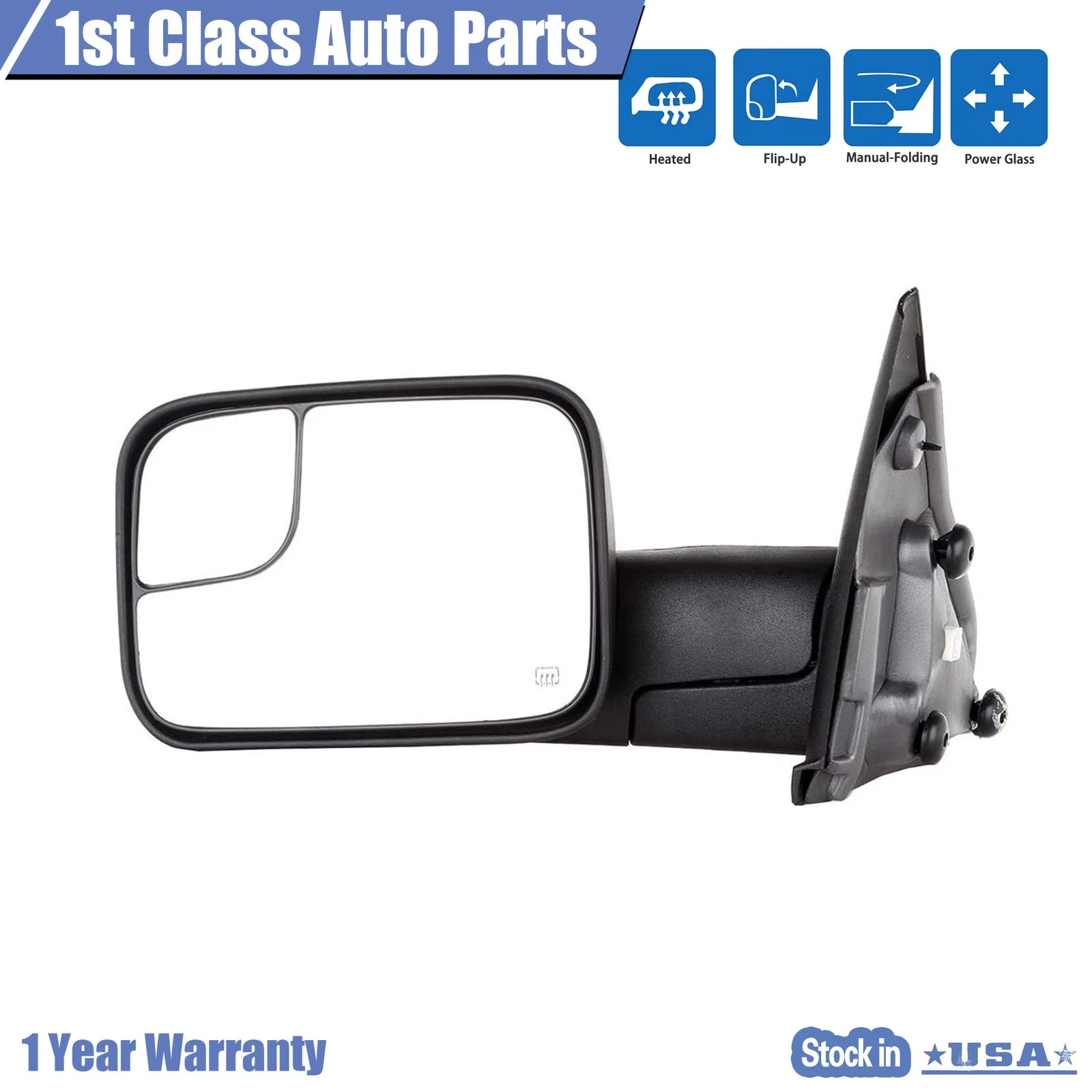 Power Heated Towing Left Mirror for Dodge Ram 1500 2500 3500 (2002–2009)