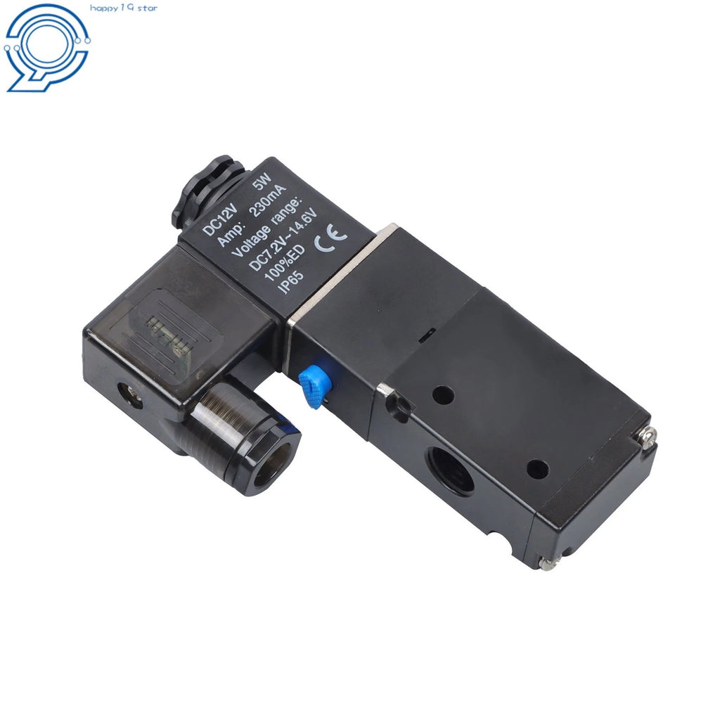 3 Way 2 Position Solenoid Valve for Pneumatic System (12V DC)