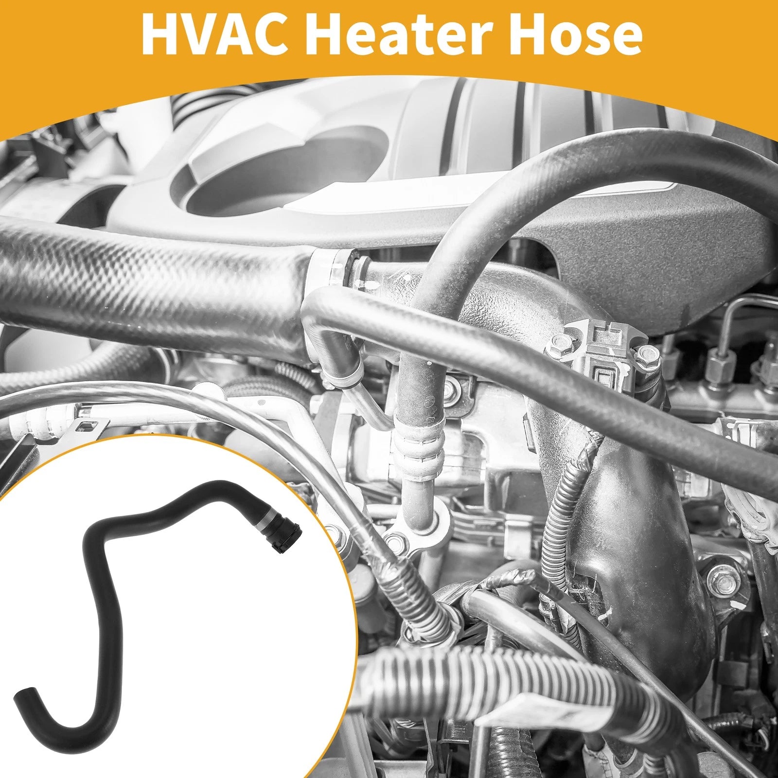 HVAC Heater Hose for BMW 3 Series E46 (2000–2007) No. 64216902683 Rubber Black