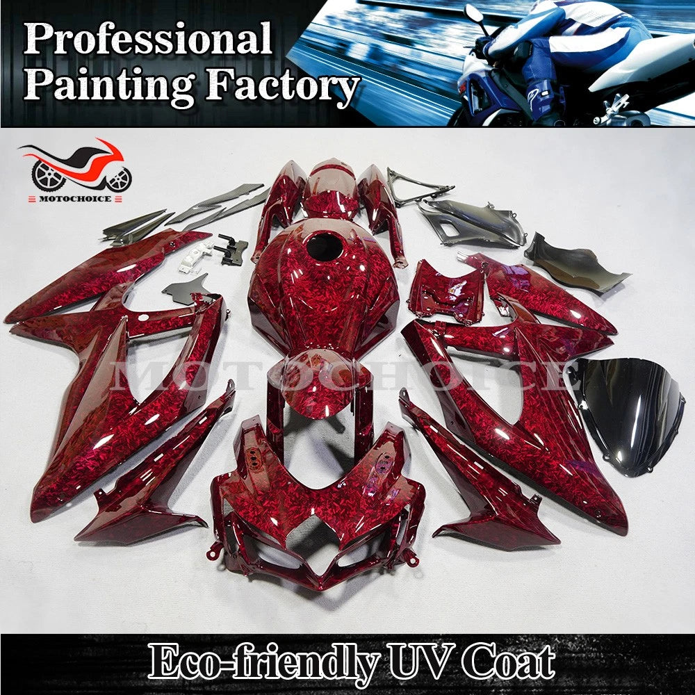 Fairing Kit w/Tank for Suzuki GSXR600/750 (2008–2010) Red Forged Carbon Fiber