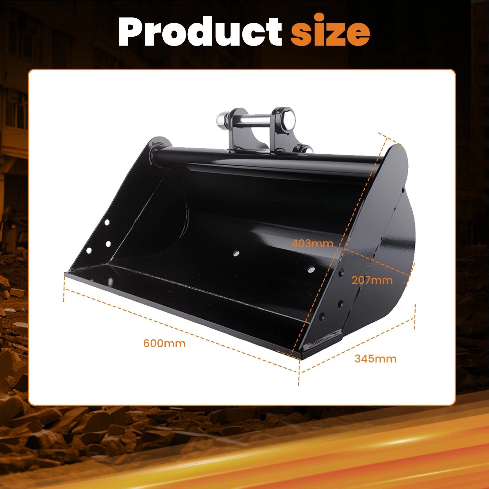 Excavator Bucket for Digger (23.6 Inch Width)
