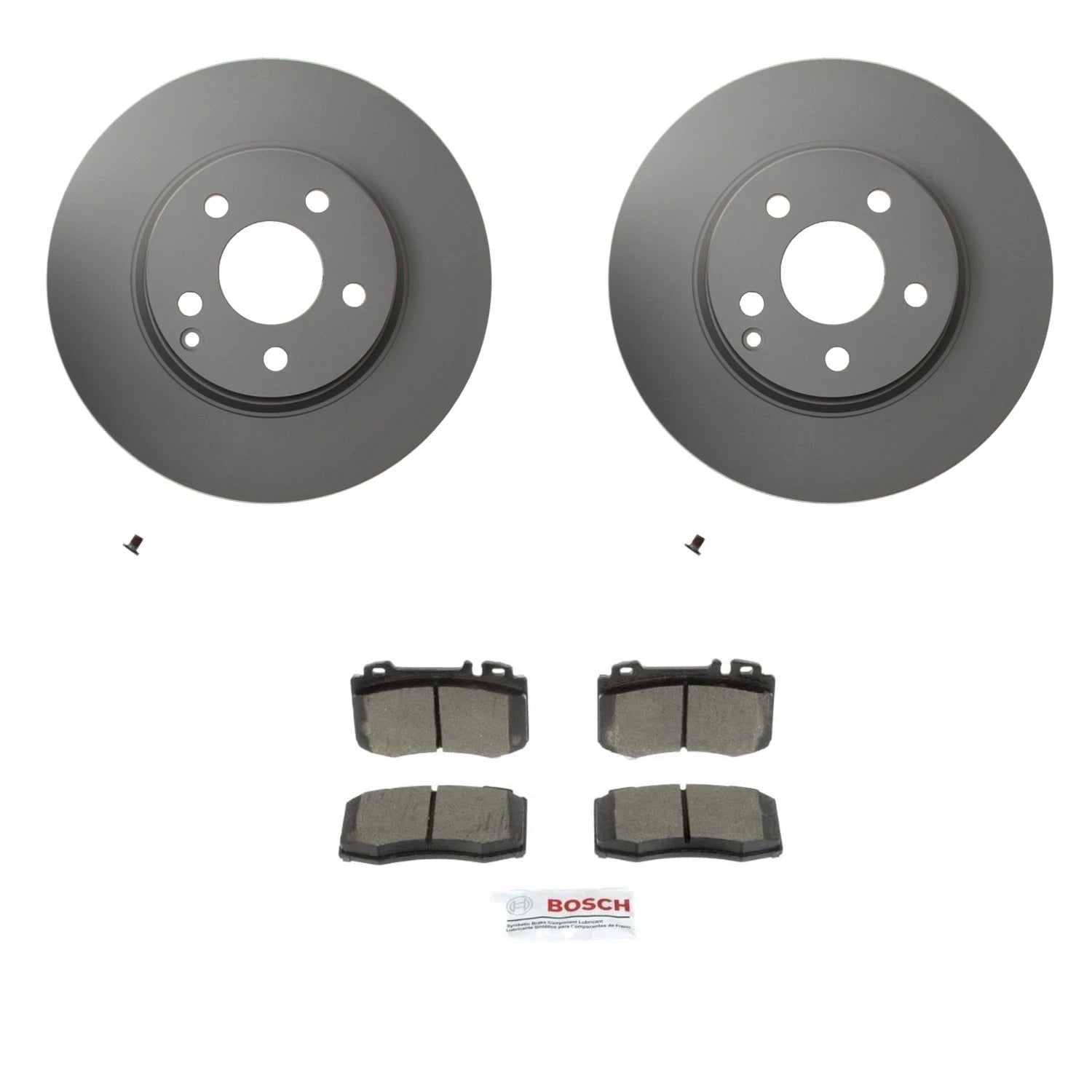 Front Rotors & Bosch QuietCast Ceramic Brake Pads Kit for Mercedes W211 E500 (2003–2009)