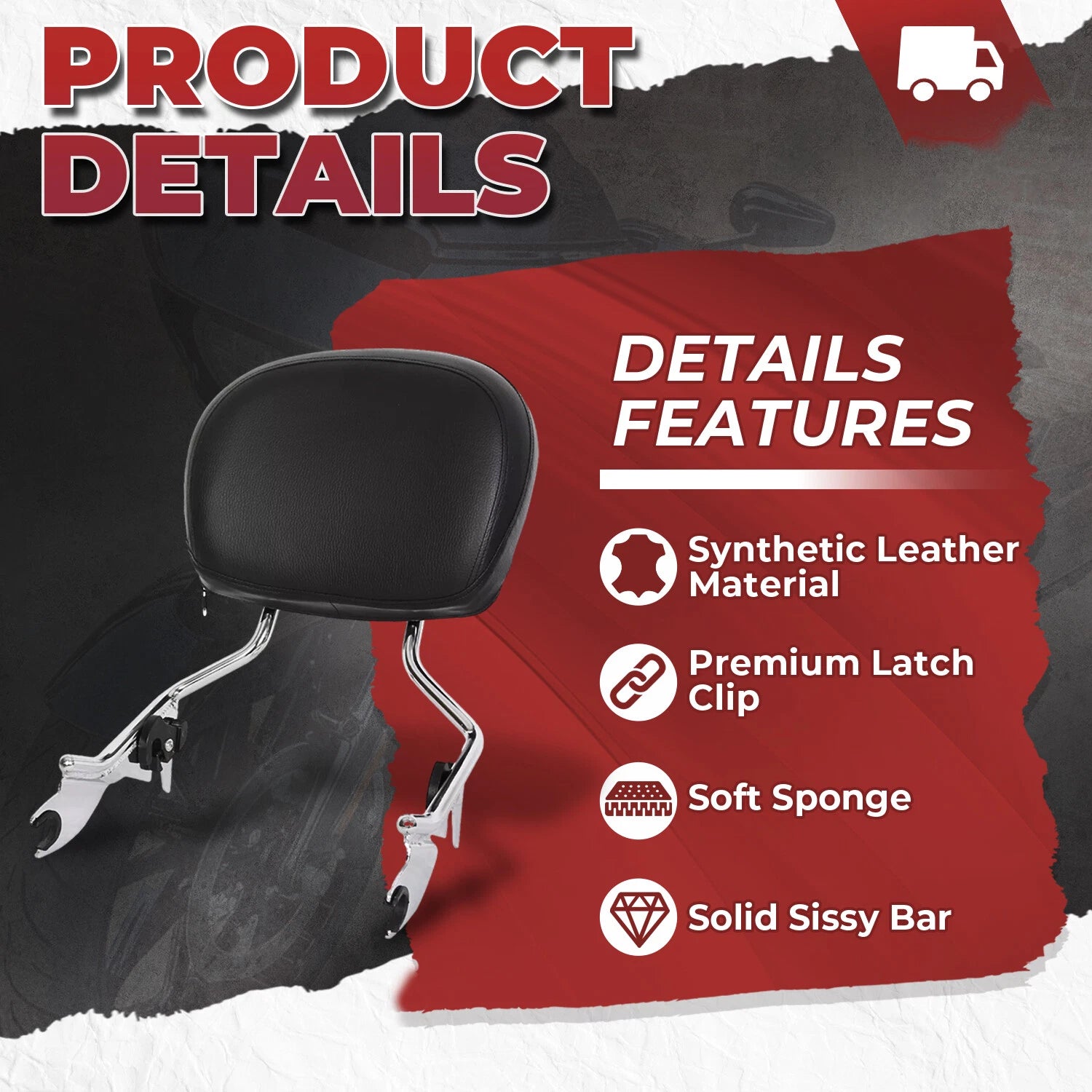 Backrest Stealth Rack Sissy Bar for Harley Davidson Touring (2009–2026)