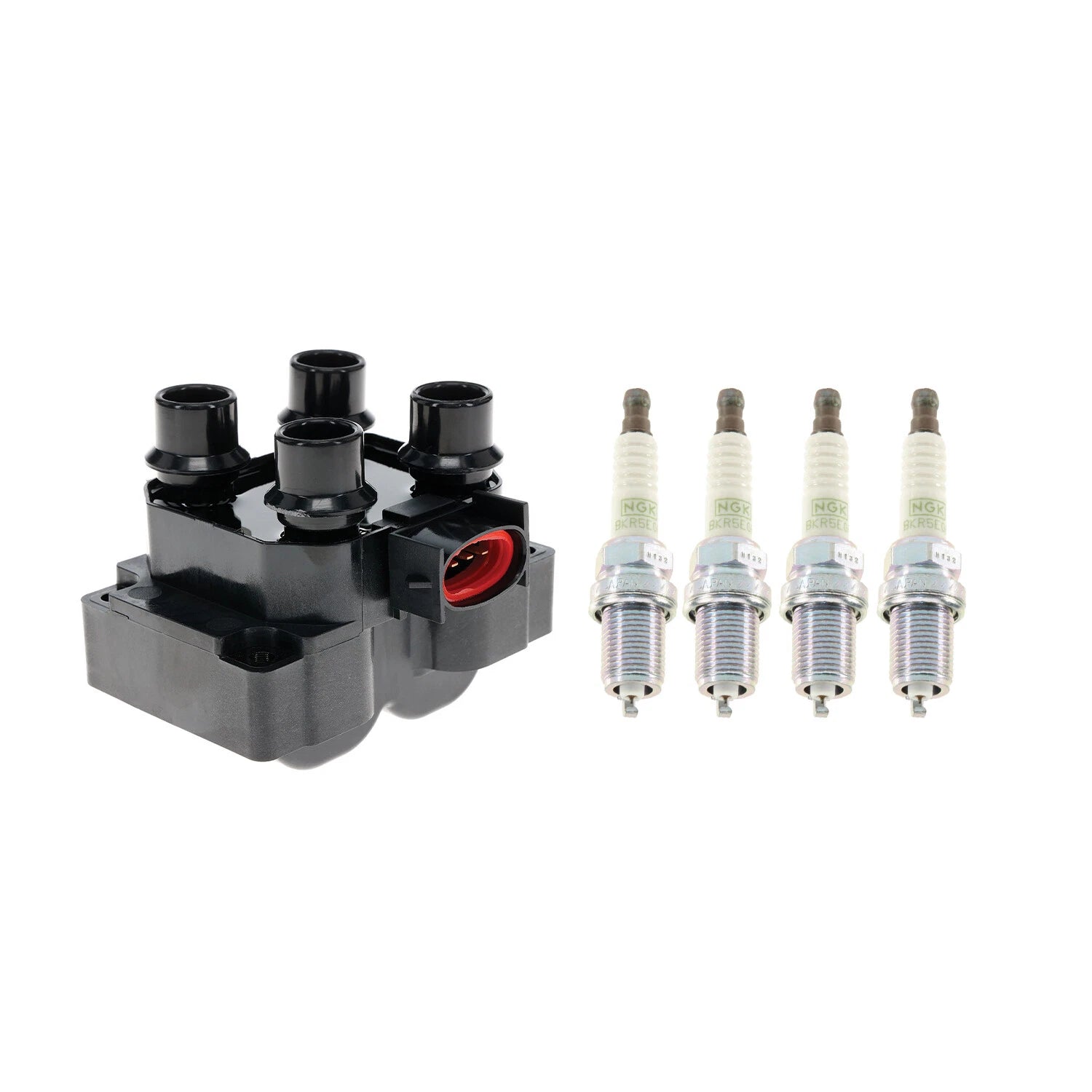 Hitachi Ignition Coil & 4 NGK Platinum Spark Plugs for Mazda 626 (1998–2002)