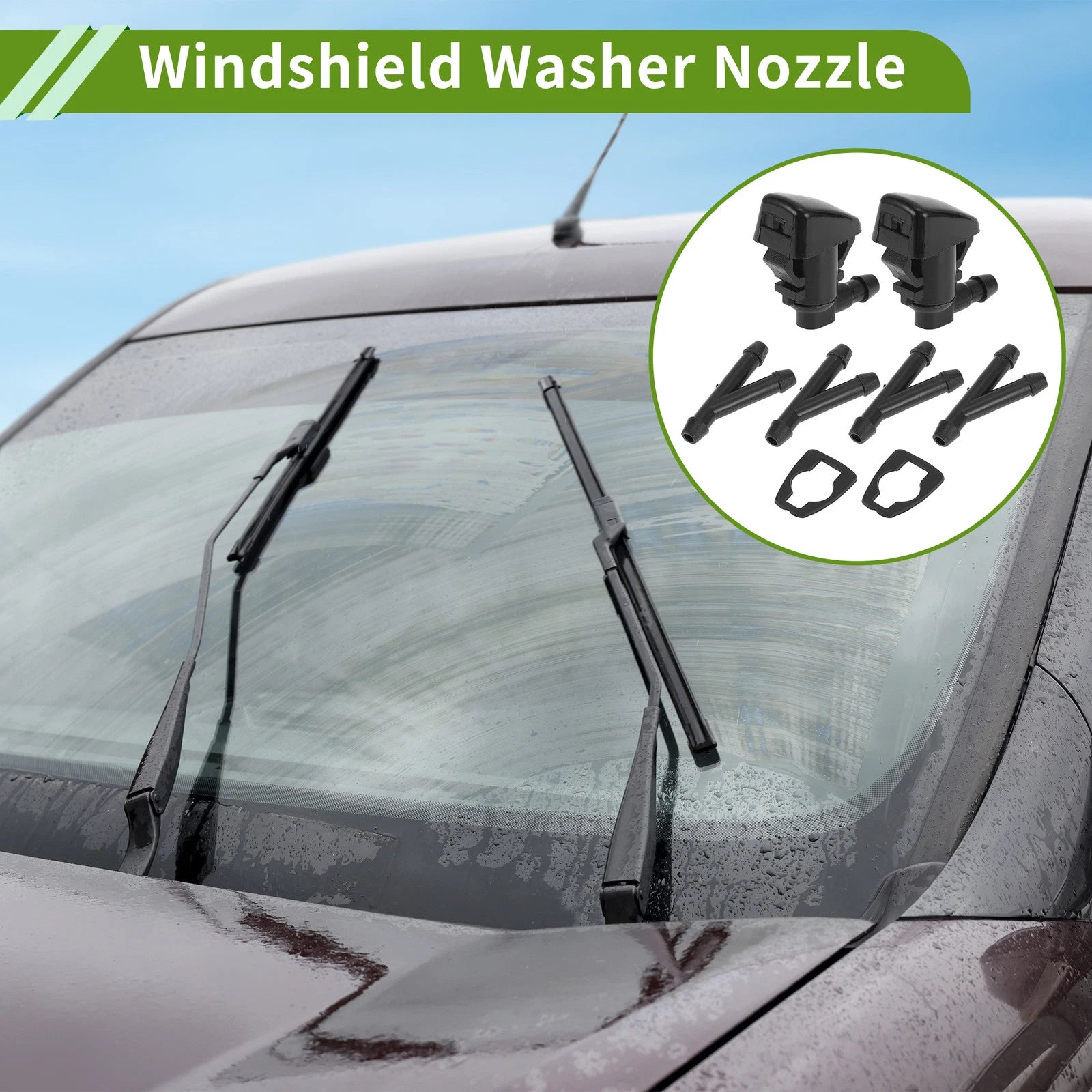 Windshield Washer Nozzle with Hose Connector for Ford 