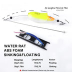 70mm Mouse Design Floating Sinking Lure for Sea Fishing (30g, 50g)