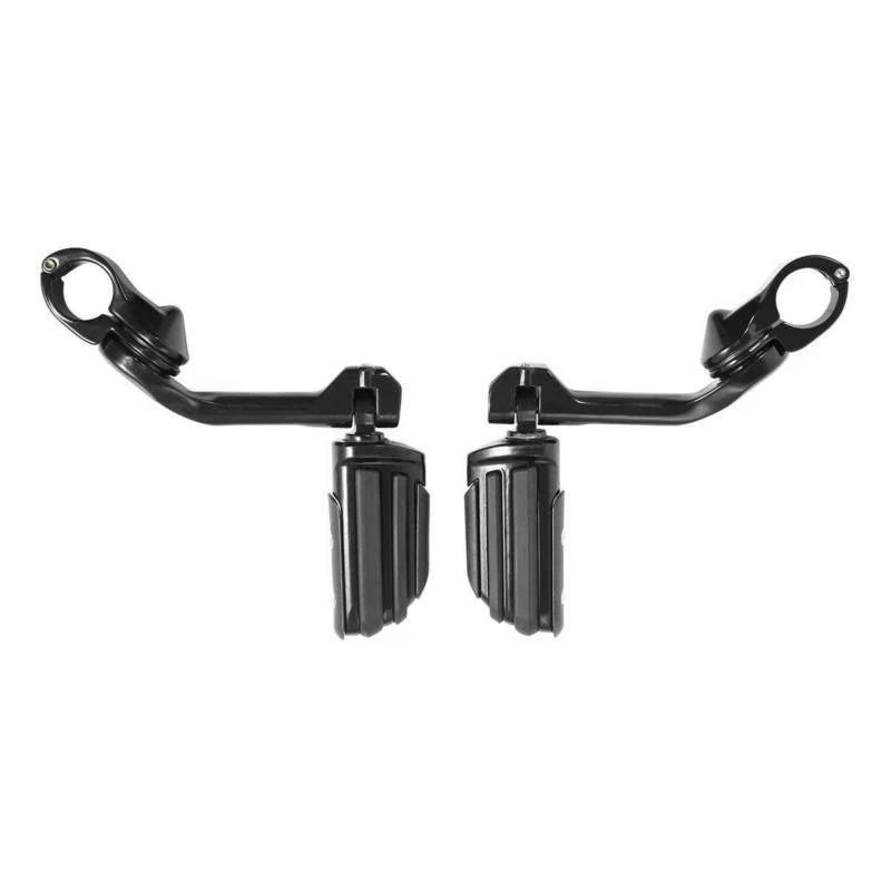 Angled Highway Footpegs for Harley Dyna Touring (1-1/4", Black)