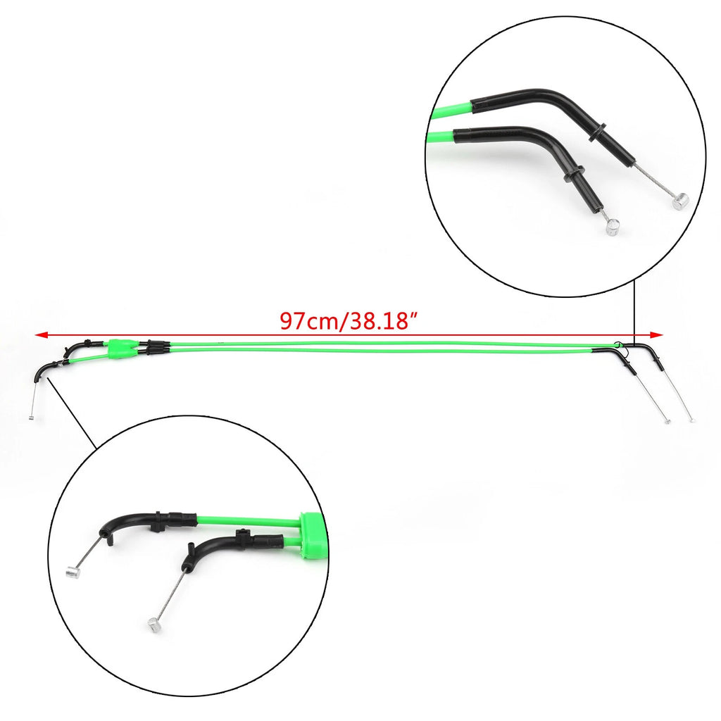Throttle Cable Wire for Kawasaki Ninja ZX6R ZX600P (2007–2008) Green