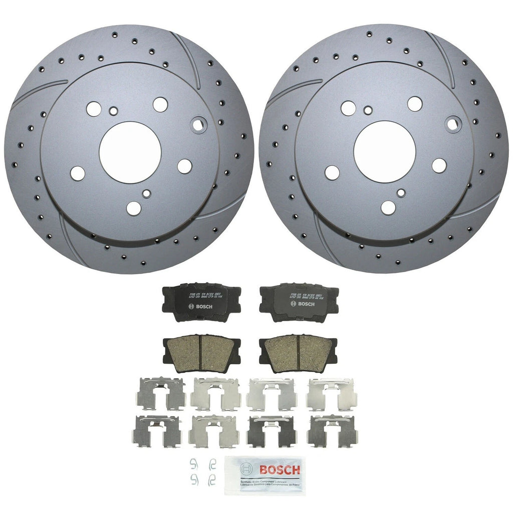 Rear Brake Kit with 281mm Drilled Rotors & Bosch Pads for HS250h RAV4 (2010–2012)