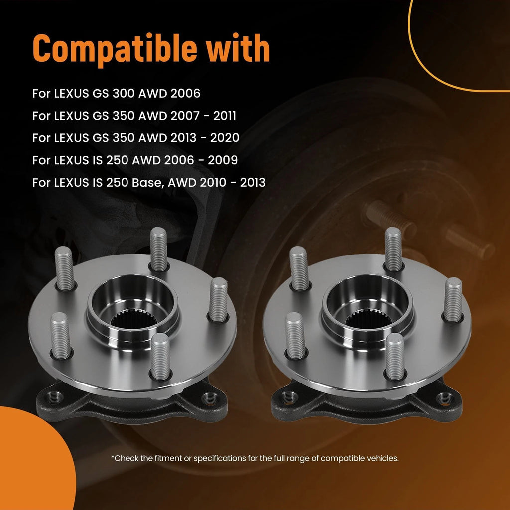 Front Wheel Bearing Hub Assembly for Lexus IS250 IS350 AWD (2006–2020) 513365 513366