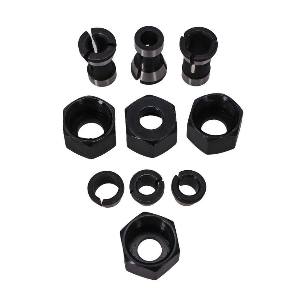 10 Piece Collet Chuck Adapter Kit for Wood Routing and Engraving