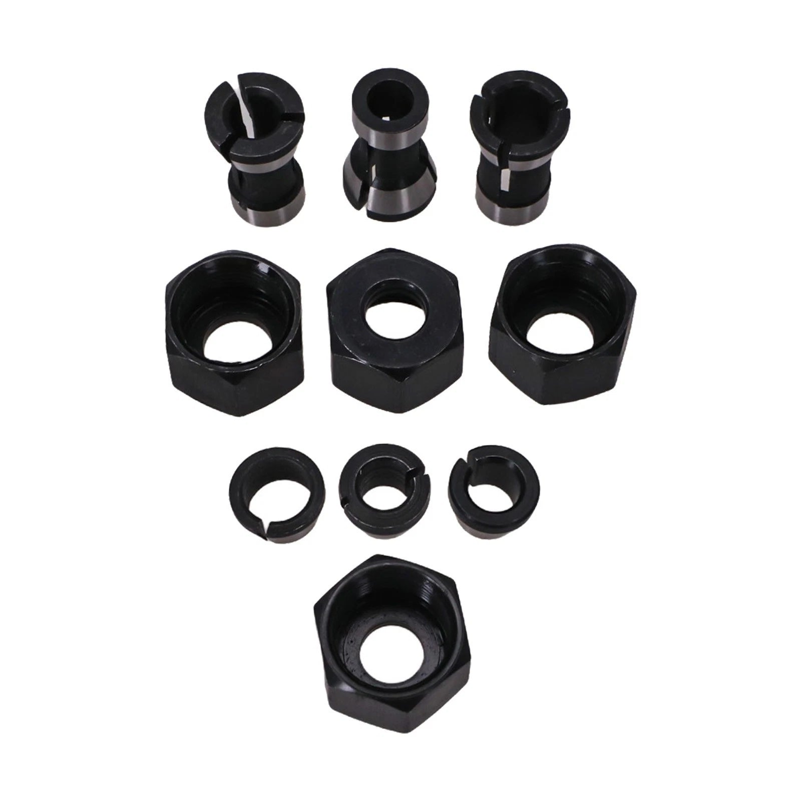 10 Piece Collet Chuck Adapter Kit for Wood Routing and Engraving