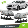 Set of 2 Halogen Headlights for Chevy Malibu LS (2013–2016)