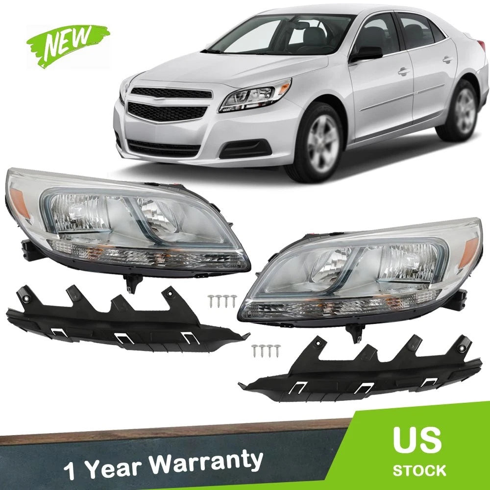 Set of 2 Halogen Headlights for Chevy Malibu LS (2013–2016)