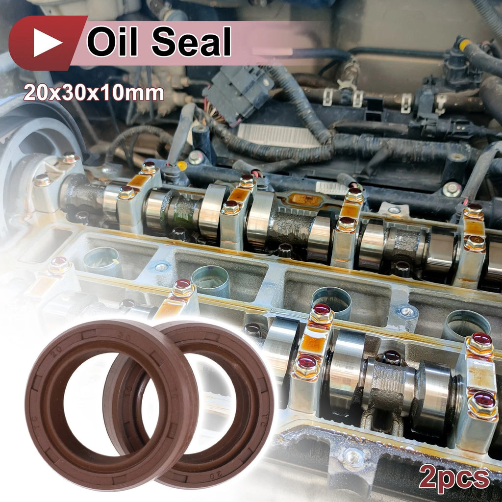Set of 2 Oil Seal Rotary Shaft Seal FKM Rubber 20x30x10mm