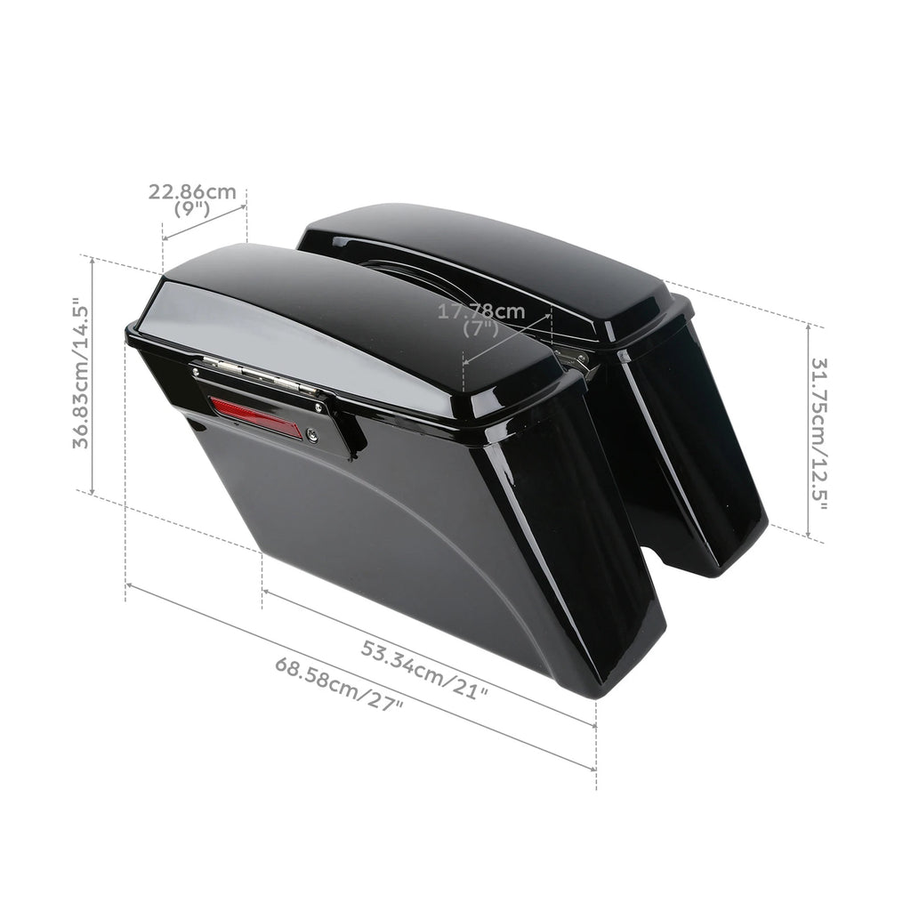 Hard Saddlebags with Black Latch Keys for Harley Softail Deluxe Fatboy (1984–2017)