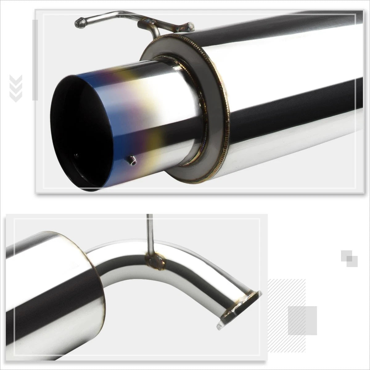 Dual 4.5" Burnt Tip Muffler Catback Exhaust System for Honda Accord V6 (1998–2002)