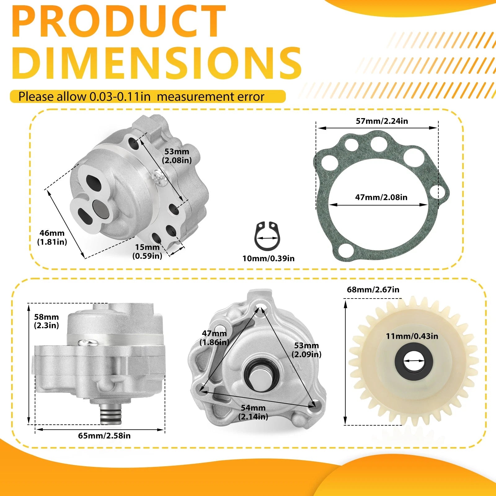 Oil Pump & Drive Gear Gasket Kit for Yamaha Raptor 660R 700 700R (2001–2005)