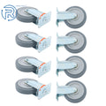Set of 8 Grey Rubber 5-Inch Casters for Various Applications