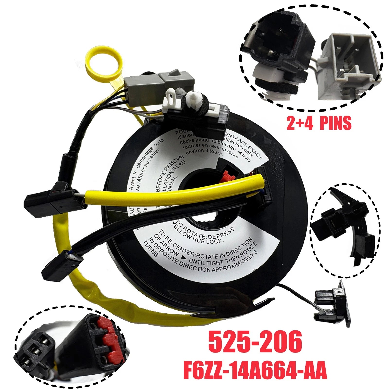 F6ZZ14A664AA Clock Spring for Ford Mustang Taurus Sable (1996–2005)