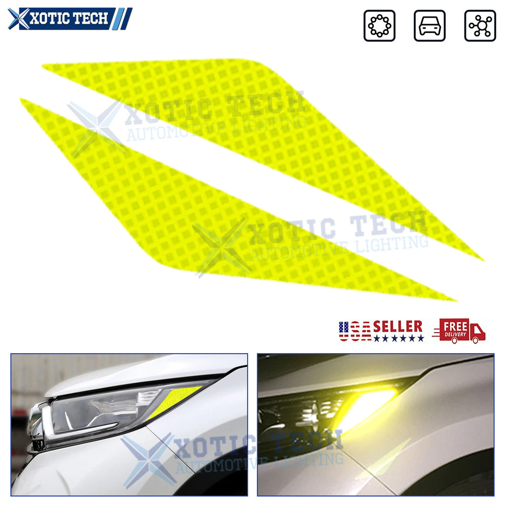 Yellow PVC Reflective Headlight Lamps Sticker for Honda CR-V (2017–2022)