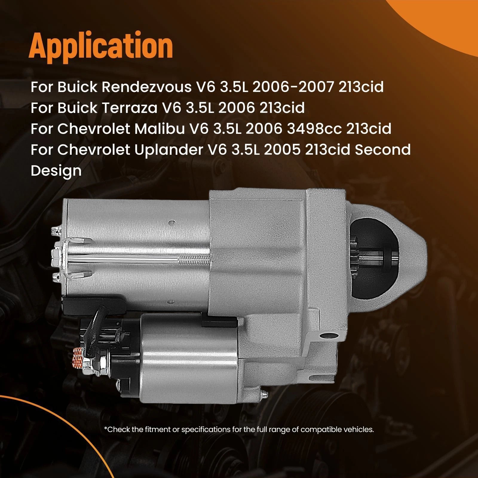 Starter Motor for Buick Terraza Rendezvous 3.5L V6 (2006) 12594440 12V 9T