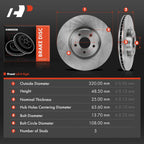 Front Side Disc Brake Rotors for Ford Escape (2013-2019)