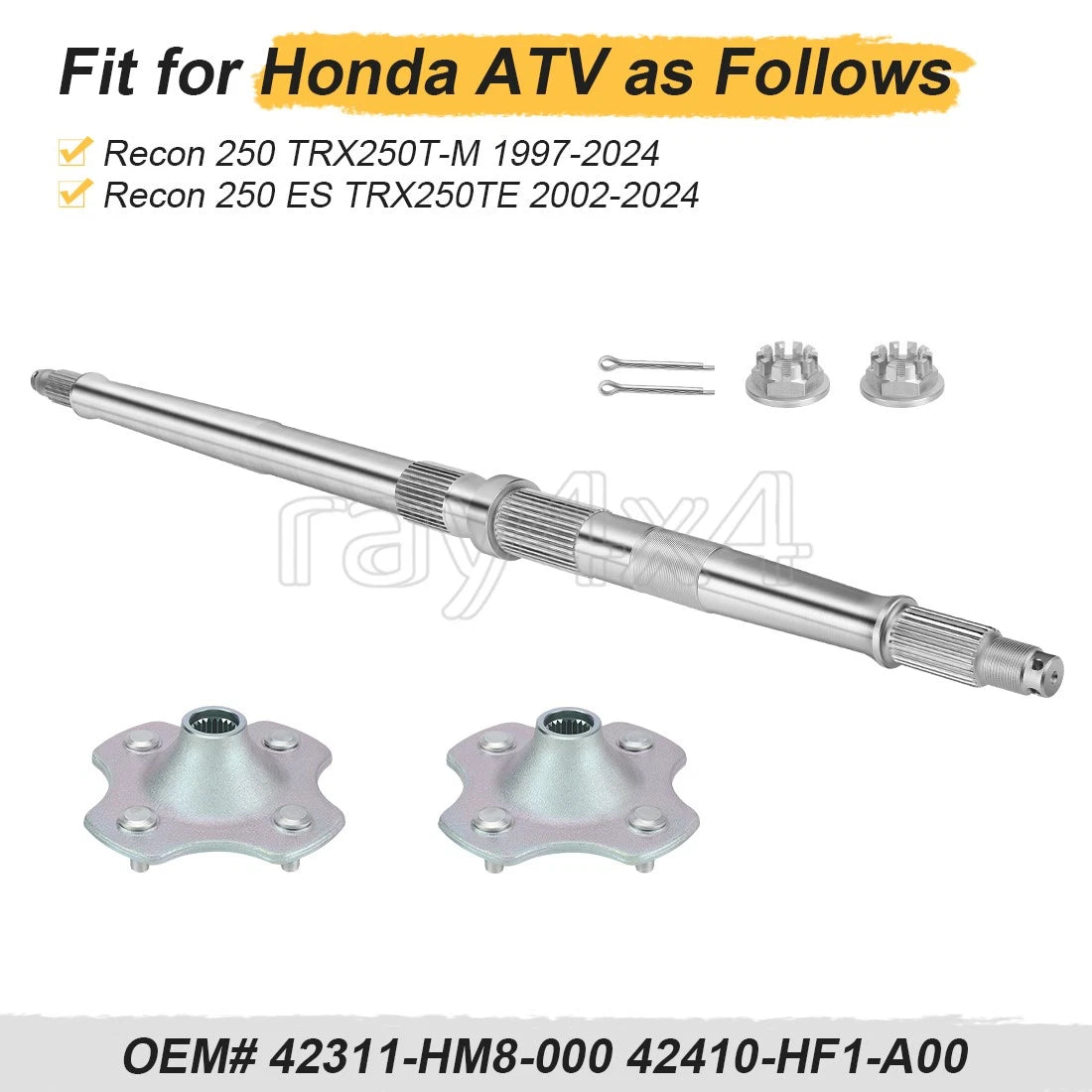Rear Axle Shaft Wheel Hub for Honda Recon 250 TRX250TM TRX250TE (1997–2024)