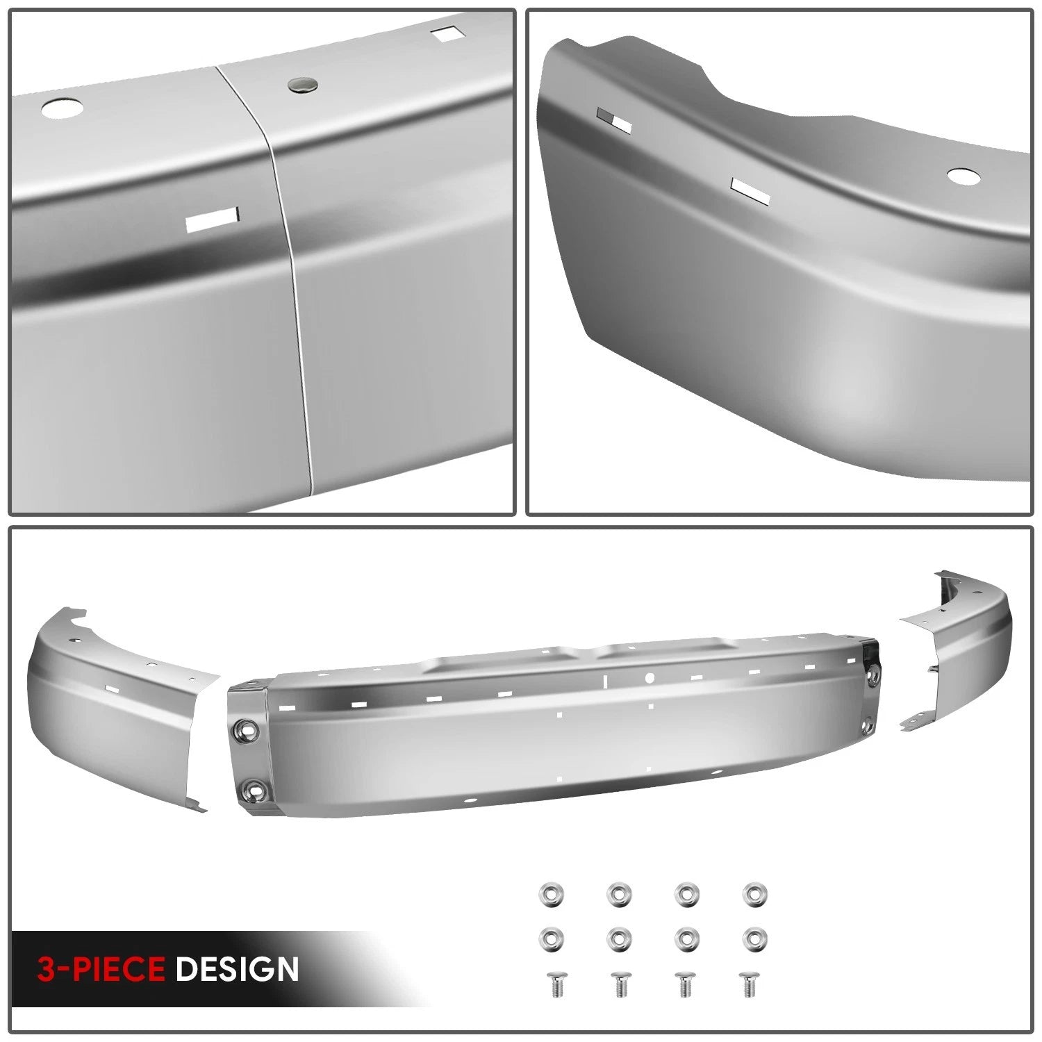 Polished Chrome Front Bumper Face Bar for Express Savana 1500 2500 3500 (2003–2023)