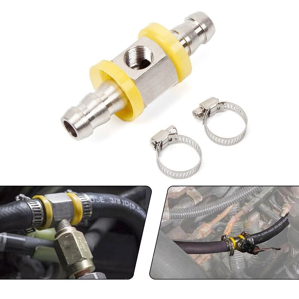 3/8" Gauge Sensor T-Fitting Adapter for Fuel Pressure Gauge 0-140 PSI