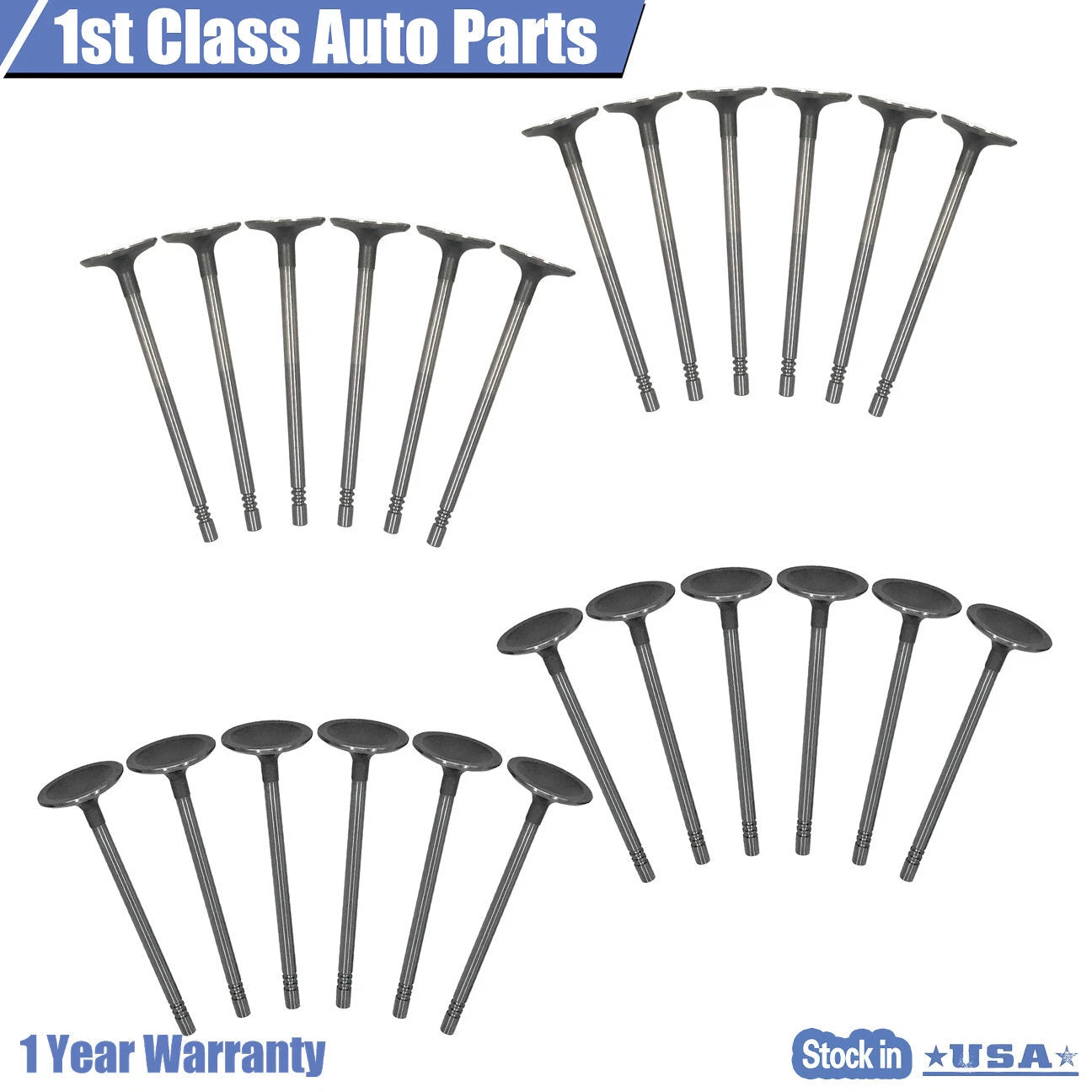 24PCS Exhaust Intake Valves for Mercury Mazda (1996–2012) VIN Code 1/S DOHC